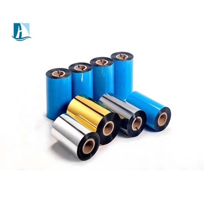 Ruban de transfert thermique de qualité cire/résine bleu de qualité A de largeur 110 mm Ruban d'imprimante bleu