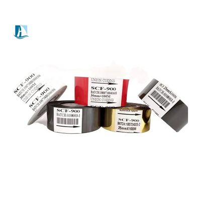 12 mm sur demande, ruban à timbre chaud noir pour l'impression de codes à barres et l'étiquetage des produits