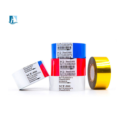 55*100m/122m largeur ruban de timbre à chaud personnalisé pour le codage de date sur le codeur de lot de type 241