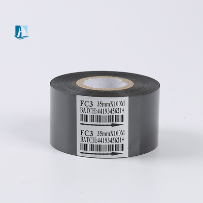 55*100m/122m largeur ruban de timbre à chaud personnalisé pour le codage de date sur le codeur de lot de type 241