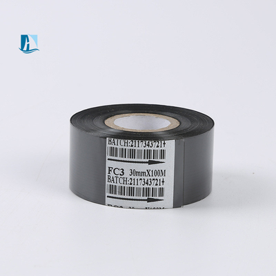 30 mm de largeur 100 m de longueur ruban à timbre chaud pour imprimante de code semi-automatique