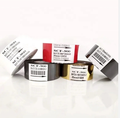 25 mm*100 m Feuille de timbre à chaud rouge pour l'imprimante de date Ruban de code à barres FC3 SCF900 Machine de codage