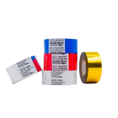 Imprimante de codes à barres Compatible Feuille d'étampage à chaud en argent LC1 25mm*100m pour emballage d'étiquettes