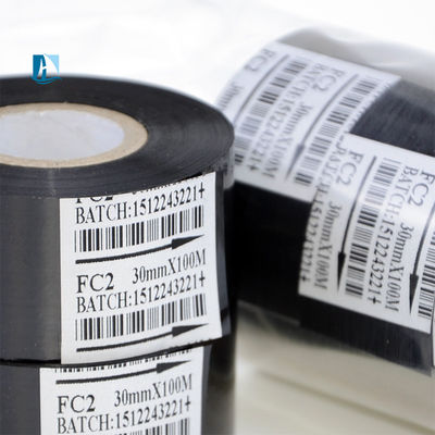 30 mm * 100 m LC1 Ruban d'encre à transfert thermique noir pour imprimante Date du lot Matériau plastique