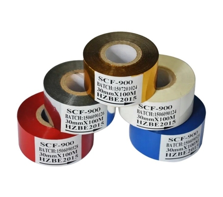 Ruban d'imprimante 12 mm Largeur 30 mm x 100 m Rouleau noir Compatible avec le codeur à timbre à chaud