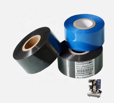 Ruban d'imprimante 12 mm Largeur 30 mm x 100 m Rouleau noir Compatible avec le codeur à timbre à chaud
