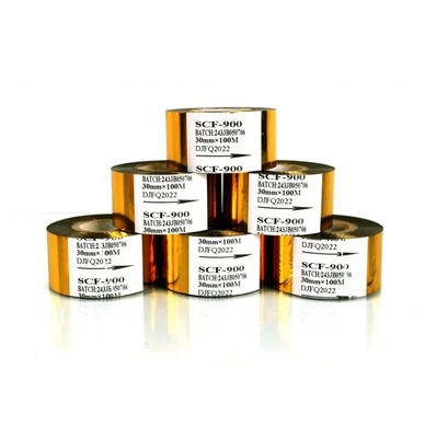Le noyau en PET Taille 1 pouce SCF900 Gold Hot Foil Stamping Rolls Marken Ruban de transfert thermique
