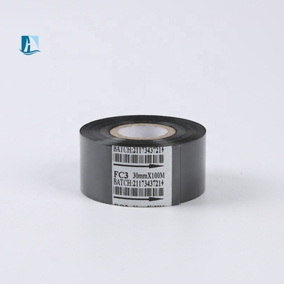 Ruban à estampage à chaud Noir 25 mm Largeur 122 m Longueur Feuille de codage de date pour imprimante de lettres en laiton