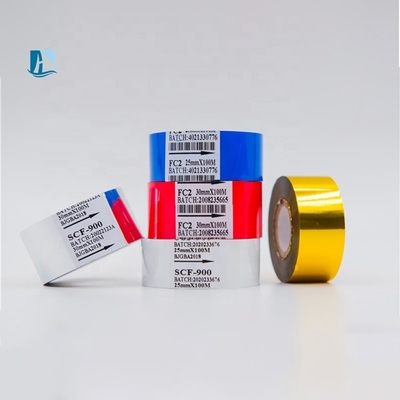 30*100m feuille de transfert thermique pour la vitesse de codage 30-600/minute et l'estampage localisé