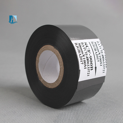 30 mm 100 m Feuille de timbre imprimée à chaud noire pour l'écriture manuscrite ronde Vitesse de codage 30-600/minute