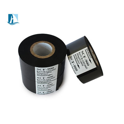 Matériau plastique 30 mm*100 m Feuille de codage noire Date Ruban d'impression pour plastique PET