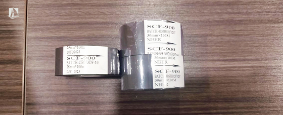 SCF900 FC1 Ruban à barres en PET Ruban à timbre chaud 30 mm*100 m Noir pour l'impression générique