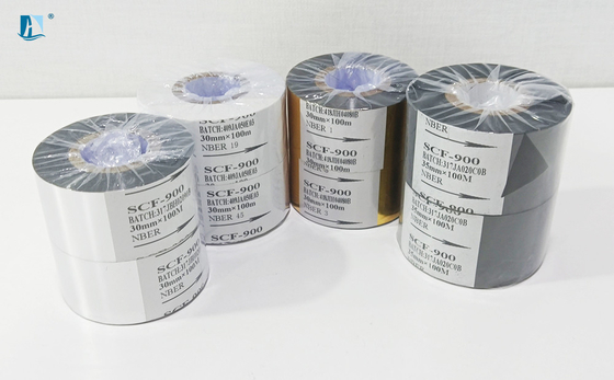 Durabilité élevée 25mm 30mm*100m SCF900 PET Foil à chaud Stamping Foil rouleaux pour l'impression