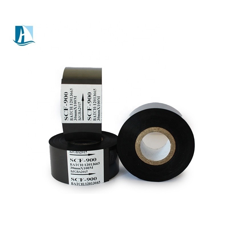 30 mm * 100 m LC1 en rouleau de feuille d'estampage à chaud Rubans de codage noirs pour l'impression de la date d'expiration