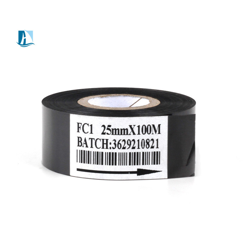 30 mm 100 m Feuille de timbre imprimée à chaud noire pour l'écriture manuscrite ronde Vitesse de codage 30-600/minute