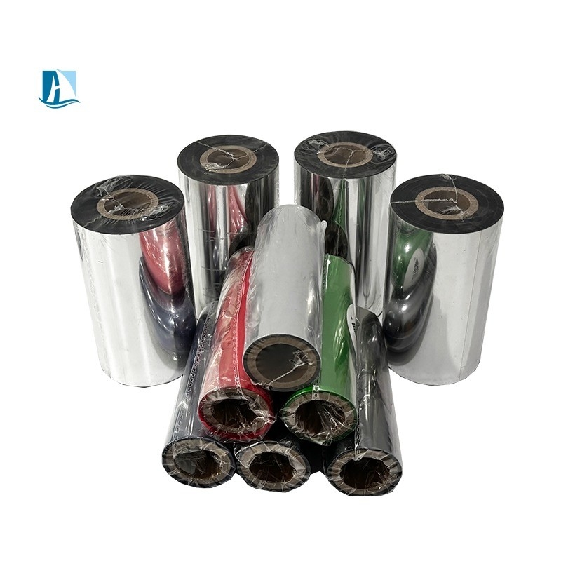 Résine de ruban de soins de lavage textile de 40 mm x 600 m pour imprimante d'étiquettes en nylon taffeta polyester satiné